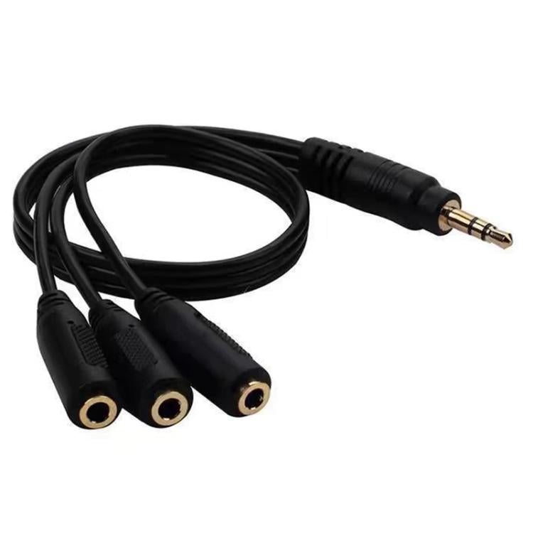 3 in 1 DC 3.5mm Audio Cable with Stereo - Black