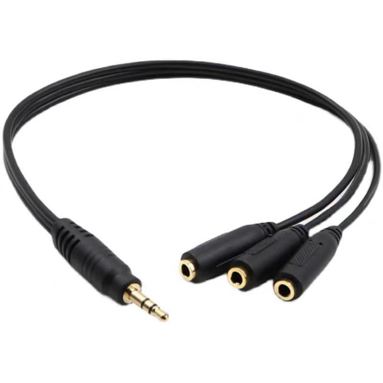 3 in 1 DC 3.5mm Audio Cable with Stereo - Black