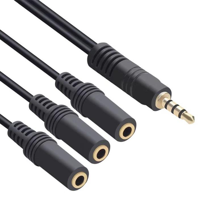 3 in 1 DC 3.5mm Audio Cable with Stereo - Black
