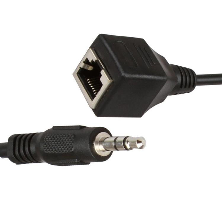 3.5mm Male to RJ45 Female Network Port Touch Screen Adapter Cable for Thunderstone - Black