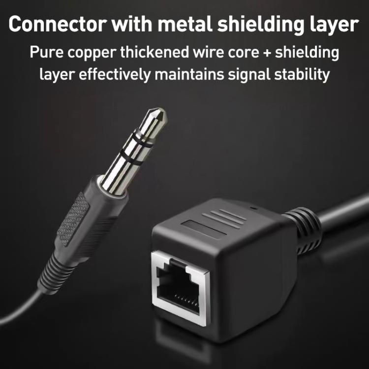 3.5mm Male to RJ45 Female Network Port Touch Screen Adapter Cable for Thunderstone - Black