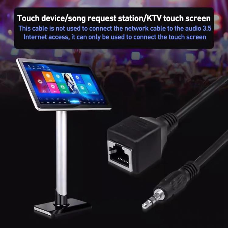 3.5mm Male to RJ45 Female Network Port Touch Screen Adapter Cable for Thunderstone - Black