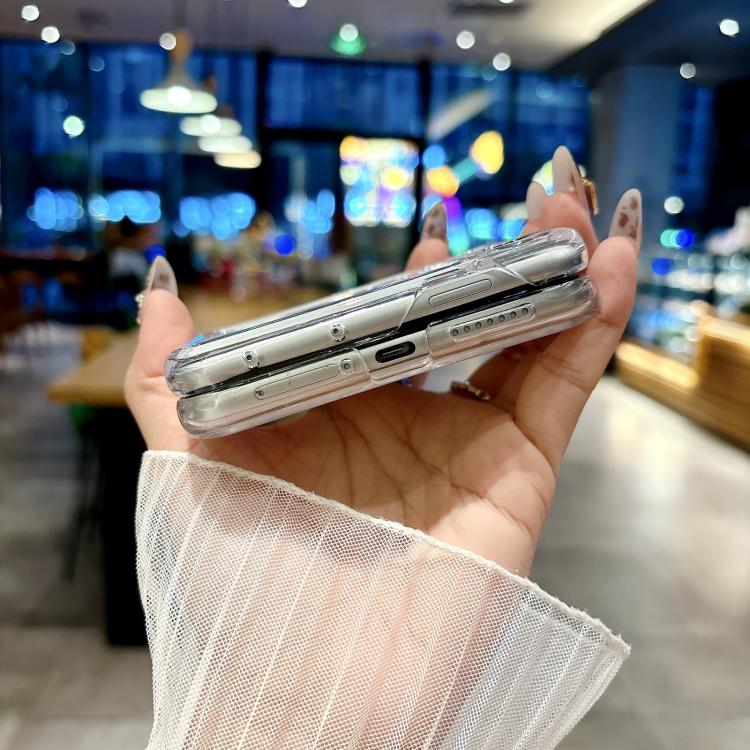 For Huawei Pura X Side Buckle Axis Pearlescent Shell Texture Phone Case