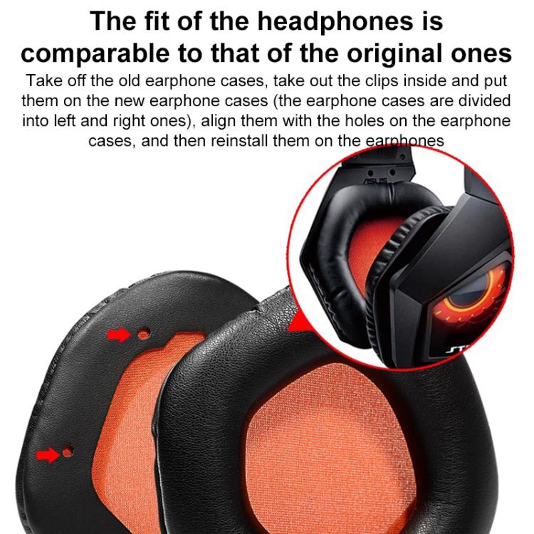 1 Pair Snap-on Replacement Earpads For ASUS ROG Strix7.1, Material:Ice Silk Fabric