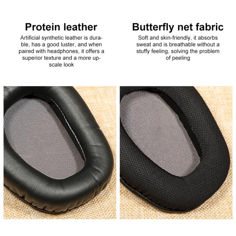 1 Pair Snap-on Replacement Earpads For ASUS Centurioner, Material:Net Fabric - Black