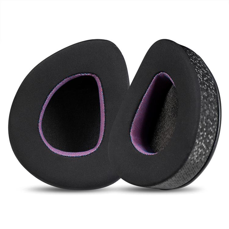 2pcs Insert Replacement Earpads For ASUS ROG Delta S, Material:Ice Leather Fabric - Black Purple