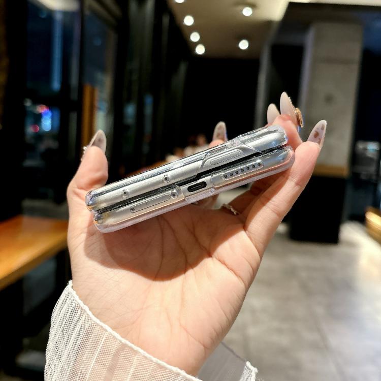 For Huawei Pura X Side Buckle Axis Transparent Phone Case with Bracelet