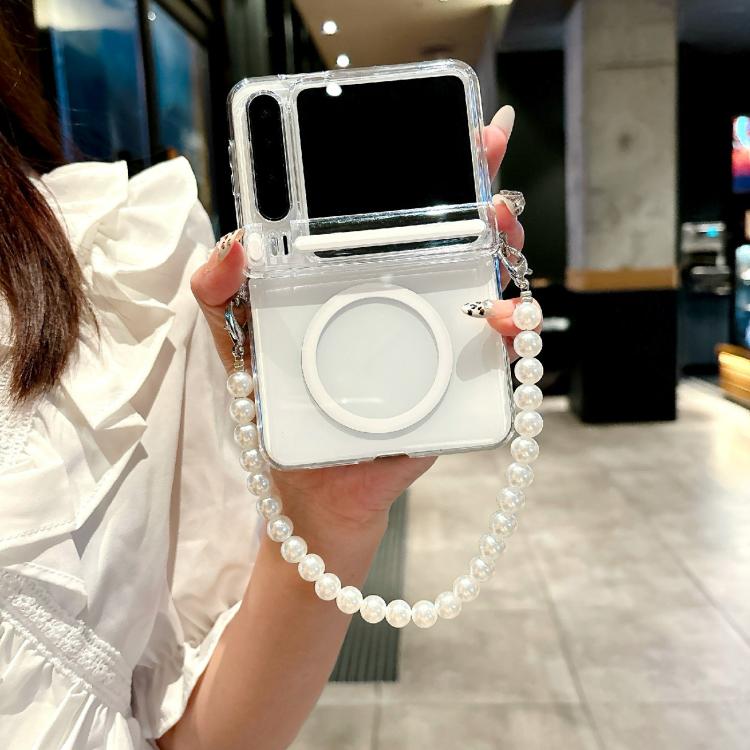 For Huawei Pura X Side Buckle Axis Transparent MagSafe Phone Case with Bracelet