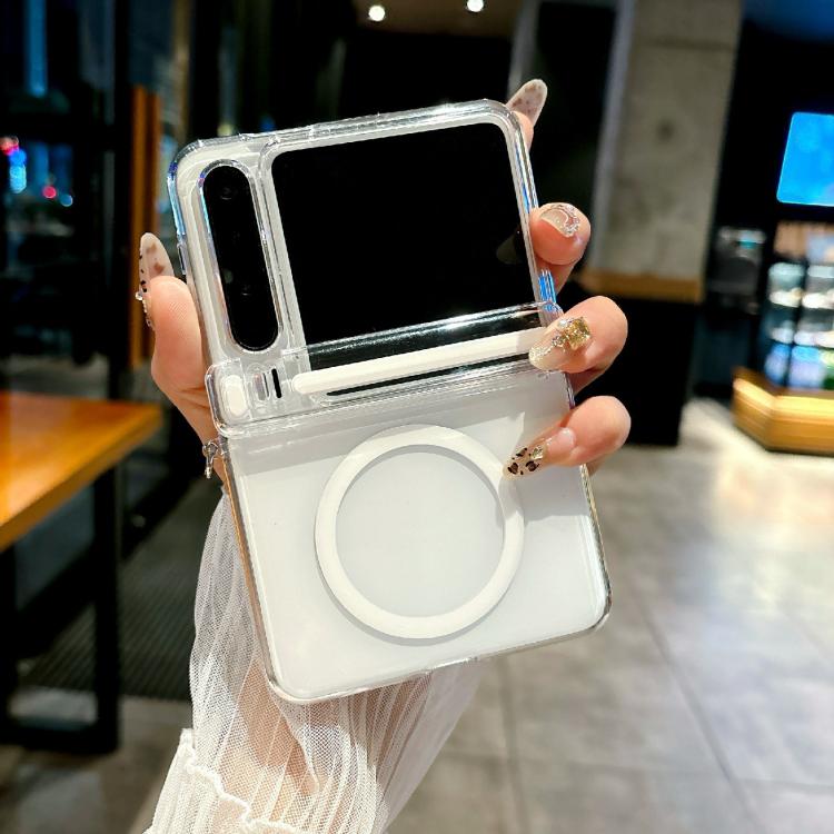 For Huawei Pura X Side Buckle Axis Transparent MagSafe Phone Case