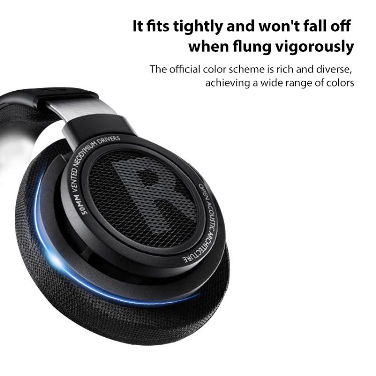 1 Pair Protein Leather Flannel Earphone Replacement Earpads Pads For Philips SHP9500 - Black