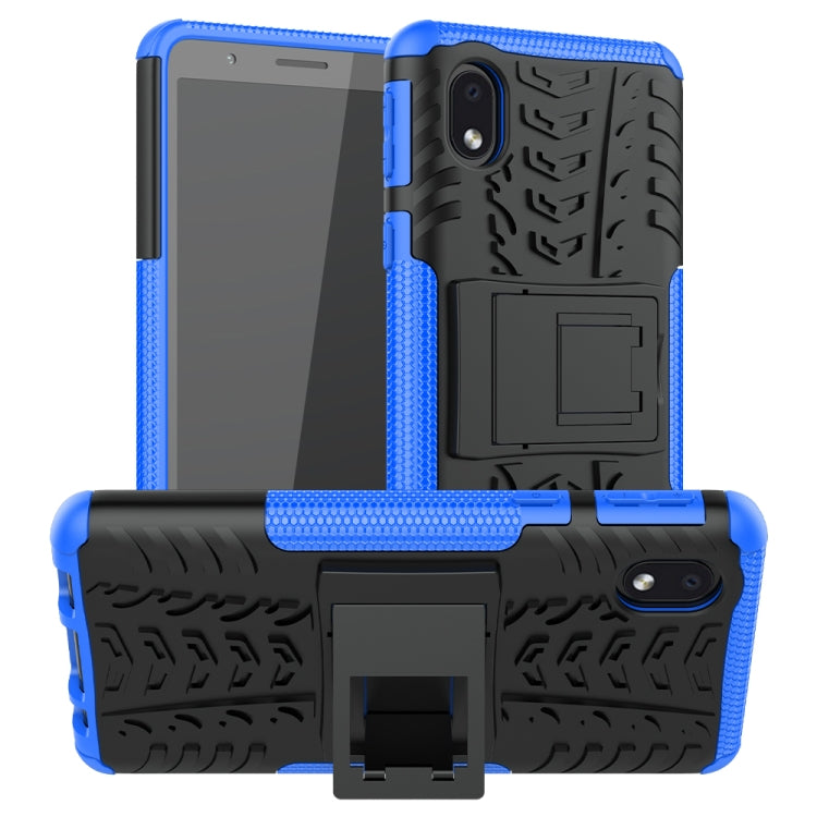 For Samsung Galaxy A01 Core Tire Texture Shockproof TPU + PC Protective Case with Holder