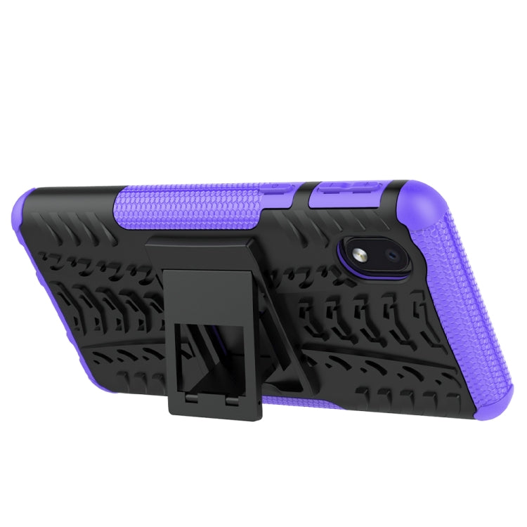 For Samsung Galaxy A01 Core Tire Texture Shockproof TPU + PC Protective Case with Holder
