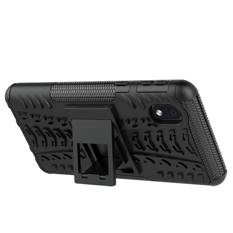 For Samsung Galaxy A01 Core Tire Texture Shockproof TPU + PC Protective Case with Holder