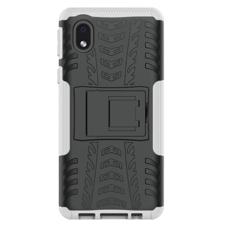 For Samsung Galaxy A01 Core Tire Texture Shockproof TPU + PC Protective Case with Holder