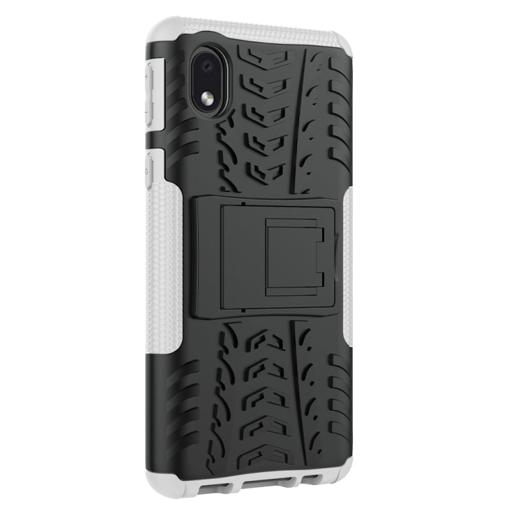 For Samsung Galaxy A01 Core Tire Texture Shockproof TPU + PC Protective Case with Holder
