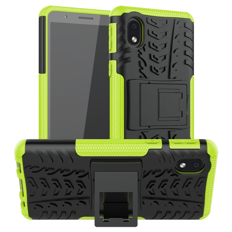 For Samsung Galaxy A01 Core Tire Texture Shockproof TPU + PC Protective Case with Holder