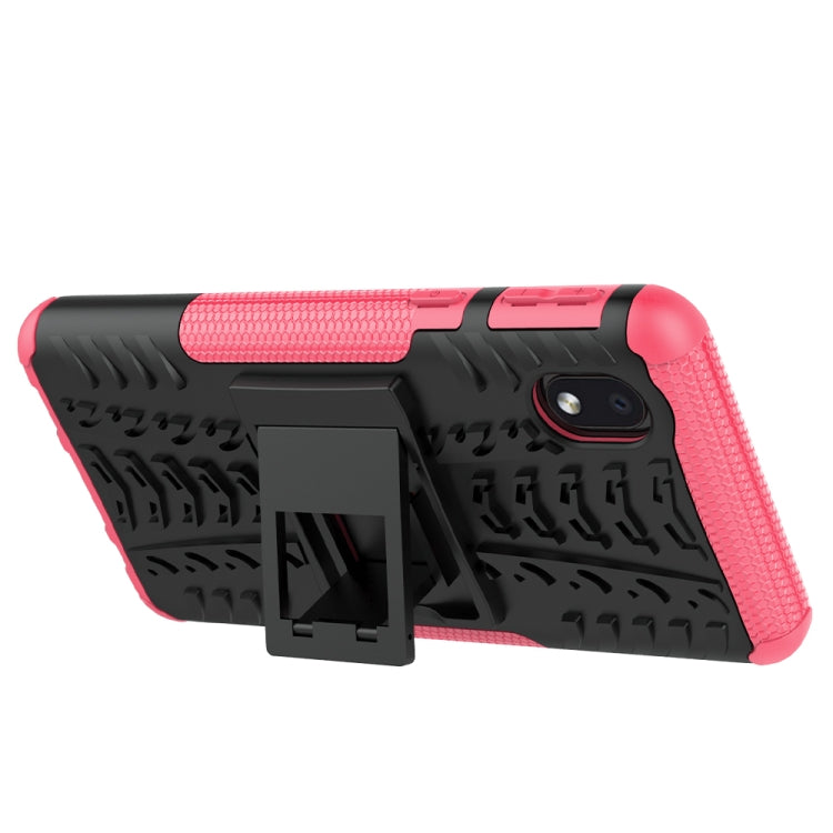 For Samsung Galaxy A01 Core Tire Texture Shockproof TPU + PC Protective Case with Holder