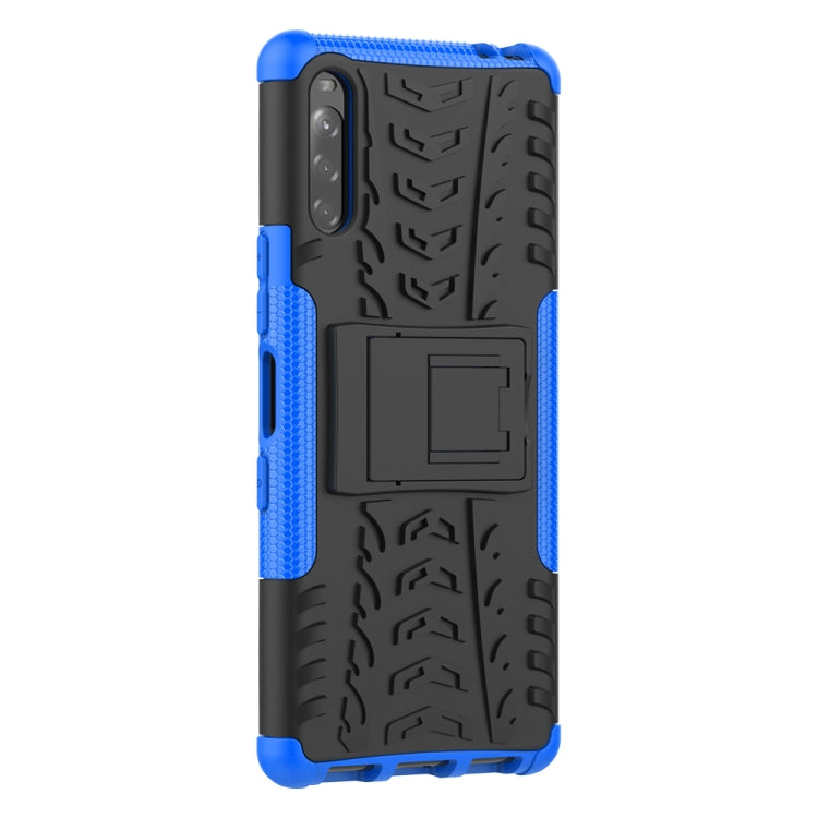 For Sony Xperia L4 Tire Texture Shockproof TPU + PC Protective Case with Holder
