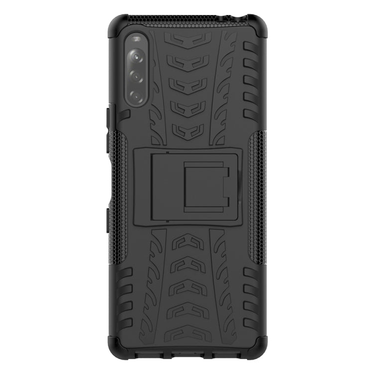 For Sony Xperia L4 Tire Texture Shockproof TPU + PC Protective Case with Holder