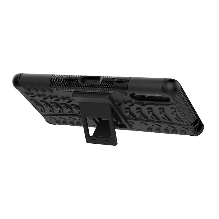 For Sony Xperia L4 Tire Texture Shockproof TPU + PC Protective Case with Holder