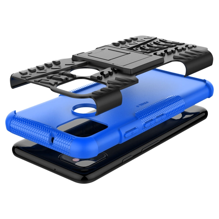 For Google Pixel 5 Tire Texture Shockproof TPU + PC Protective Case with Holder