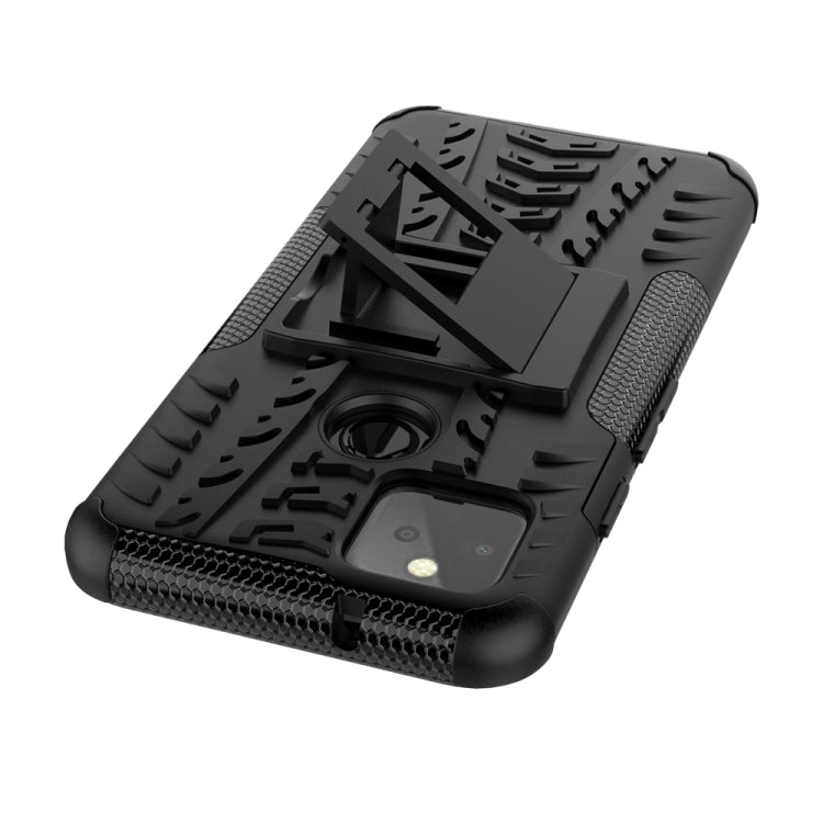 For Google Pixel 5 Tire Texture Shockproof TPU + PC Protective Case with Holder