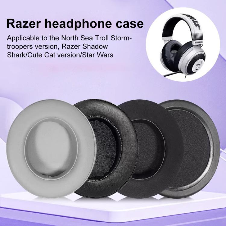 2pcs Insert Replacement Earpads For Razer Kraken Tournament / Edition / Kraken Kitty, Material:Protein Leather