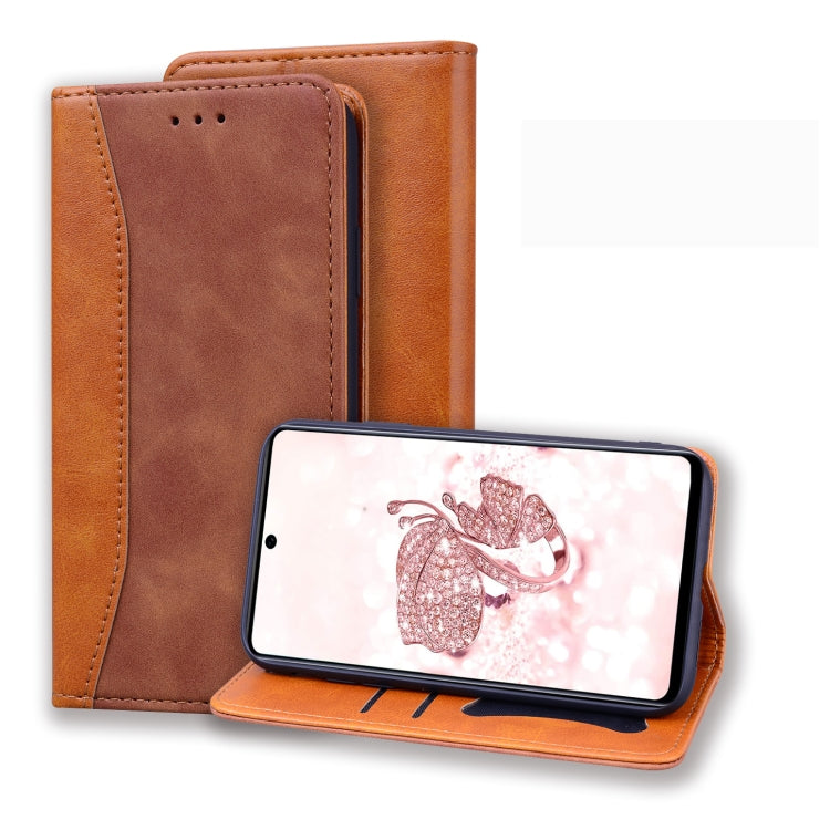 For Samsung Galaxy A71 Business Stitching Horizontal Flip Leather Case with Double Folding & Bracket & Card Slots & Photo Frame & Wallet