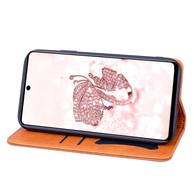 For Samsung Galaxy A71 Business Stitching Horizontal Flip Leather Case with Double Folding & Bracket & Card Slots & Photo Frame & Wallet