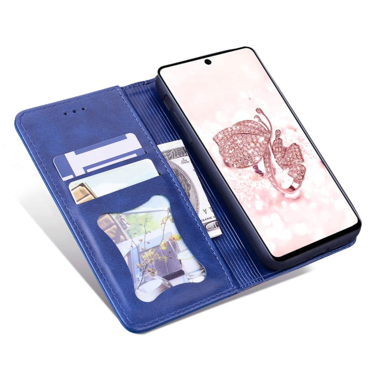 For Samsung Galaxy A71 Business Stitching Horizontal Flip Leather Case with Double Folding & Bracket & Card Slots & Photo Frame & Wallet