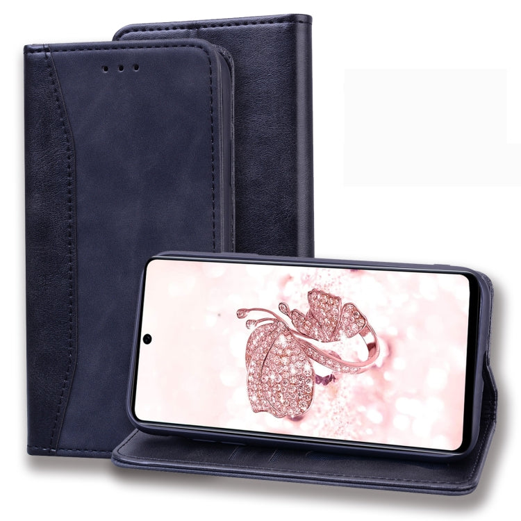 For Samsung Galaxy A71 Business Stitching Horizontal Flip Leather Case with Double Folding & Bracket & Card Slots & Photo Frame & Wallet