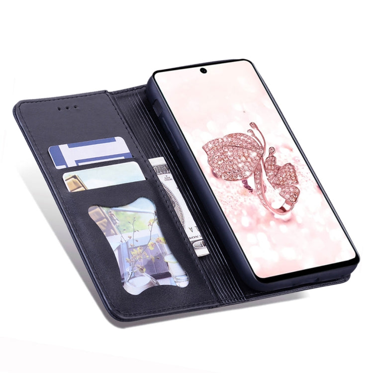 For Samsung Galaxy A71 Business Stitching Horizontal Flip Leather Case with Double Folding & Bracket & Card Slots & Photo Frame & Wallet