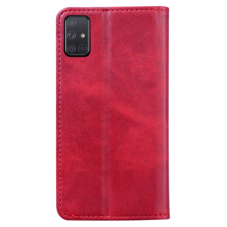For Samsung Galaxy A71 Business Stitching Horizontal Flip Leather Case with Double Folding & Bracket & Card Slots & Photo Frame & Wallet