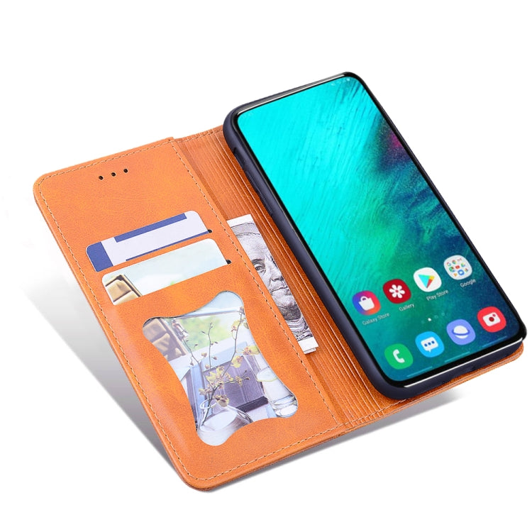 For Samsung Galaxy A80 / A90 Business Stitching Horizontal Flip Leather Case with Double Folding & Bracket & Card Slots & Photo Frame & Wallet