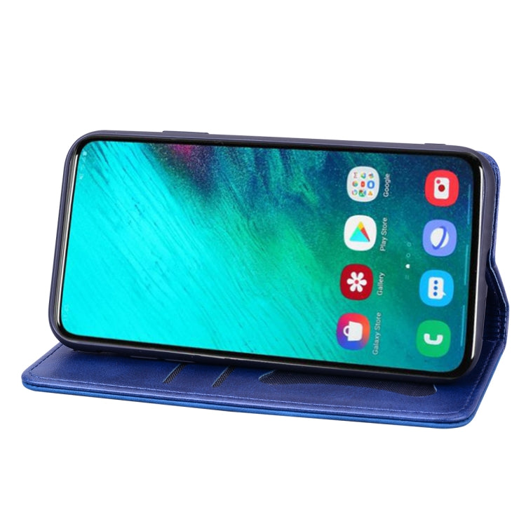 For Samsung Galaxy A80 / A90 Business Stitching Horizontal Flip Leather Case with Double Folding & Bracket & Card Slots & Photo Frame & Wallet