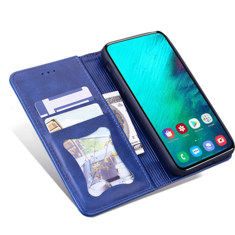 For Samsung Galaxy A80 / A90 Business Stitching Horizontal Flip Leather Case with Double Folding & Bracket & Card Slots & Photo Frame & Wallet