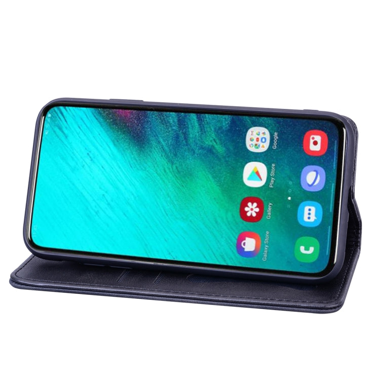 For Samsung Galaxy A80 / A90 Business Stitching Horizontal Flip Leather Case with Double Folding & Bracket & Card Slots & Photo Frame & Wallet