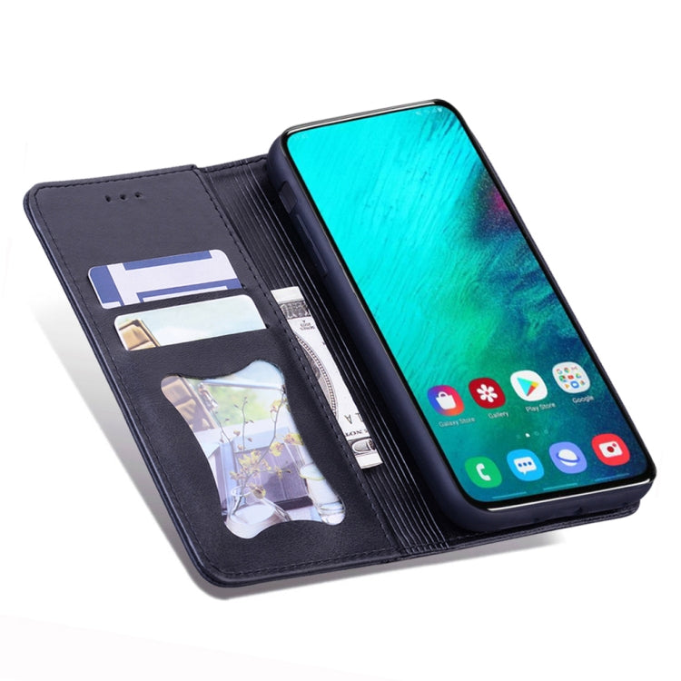 For Samsung Galaxy A80 / A90 Business Stitching Horizontal Flip Leather Case with Double Folding & Bracket & Card Slots & Photo Frame & Wallet