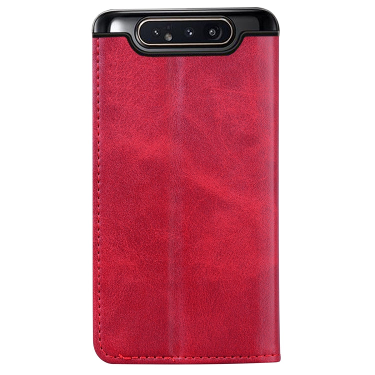For Samsung Galaxy A80 / A90 Business Stitching Horizontal Flip Leather Case with Double Folding & Bracket & Card Slots & Photo Frame & Wallet