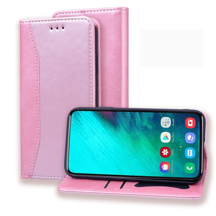 For Samsung Galaxy A80 / A90 Business Stitching Horizontal Flip Leather Case with Double Folding & Bracket & Card Slots & Photo Frame & Wallet
