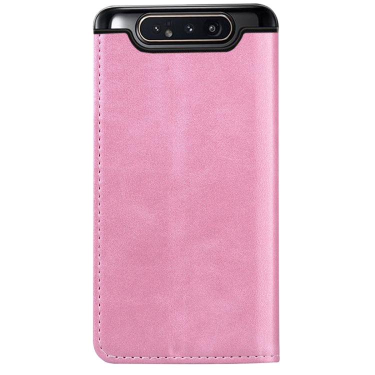 For Samsung Galaxy A80 / A90 Business Stitching Horizontal Flip Leather Case with Double Folding & Bracket & Card Slots & Photo Frame & Wallet