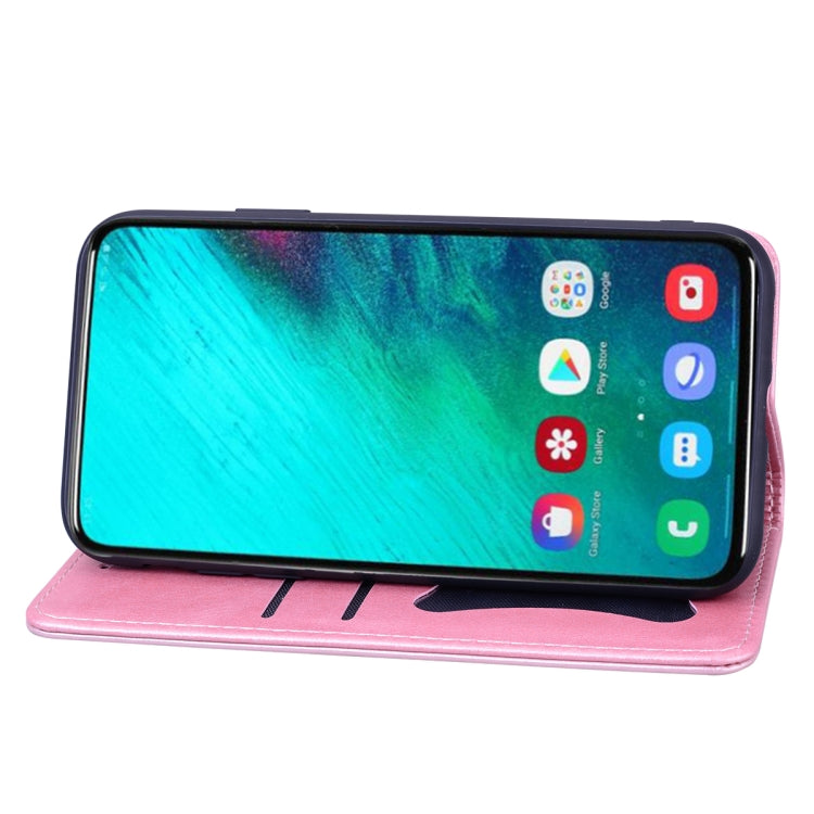 For Samsung Galaxy A80 / A90 Business Stitching Horizontal Flip Leather Case with Double Folding & Bracket & Card Slots & Photo Frame & Wallet