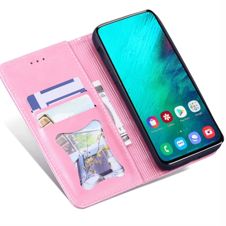 For Samsung Galaxy A80 / A90 Business Stitching Horizontal Flip Leather Case with Double Folding & Bracket & Card Slots & Photo Frame & Wallet