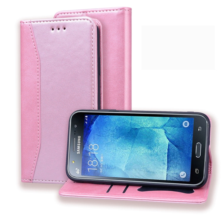 For Samsung Galaxy J3 / J310 Business Stitching Horizontal Flip Leather Case with Double Folding & Bracket & Card Slots & Photo Frame & Wallet