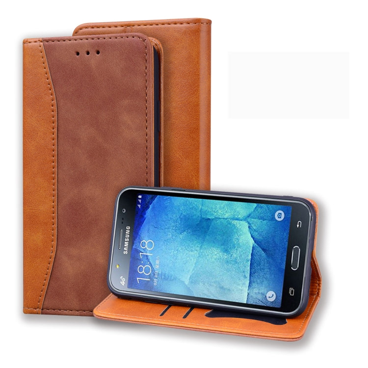 For Samsung Galaxy J510 Business Stitching Horizontal Flip Leather Case with Double Folding & Bracket & Card Slots & Photo Frame & Wallet