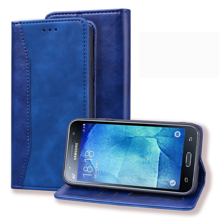 For Samsung Galaxy J510 Business Stitching Horizontal Flip Leather Case with Double Folding & Bracket & Card Slots & Photo Frame & Wallet