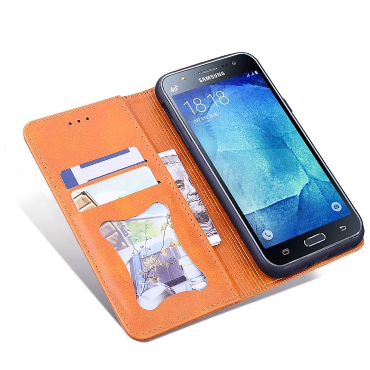 For Samsung Galaxy J710 Business Stitching Horizontal Flip Leather Case with Double Folding & Bracket & Card Slots & Photo Frame & Wallet