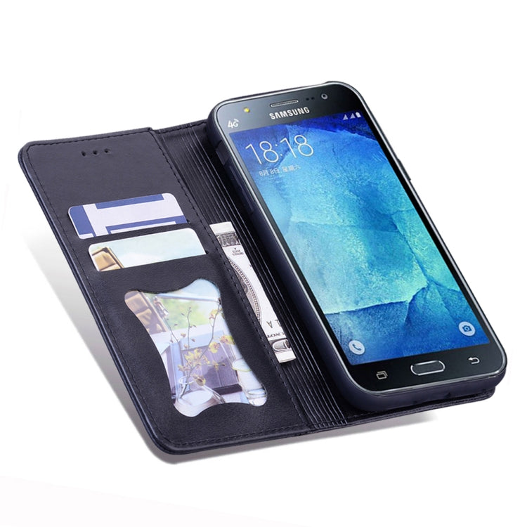 For Samsung Galaxy J710 Business Stitching Horizontal Flip Leather Case with Double Folding & Bracket & Card Slots & Photo Frame & Wallet