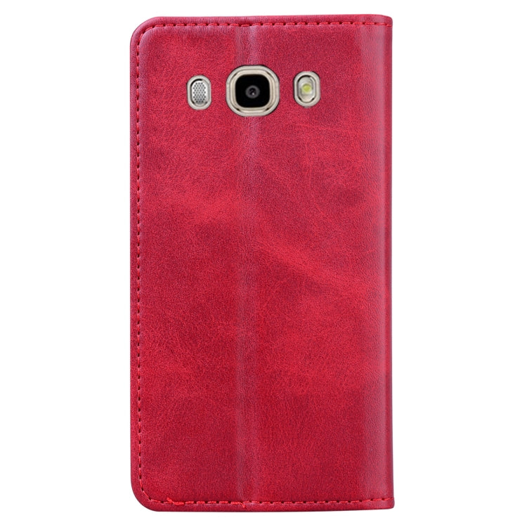For Samsung Galaxy J710 Business Stitching Horizontal Flip Leather Case with Double Folding & Bracket & Card Slots & Photo Frame & Wallet