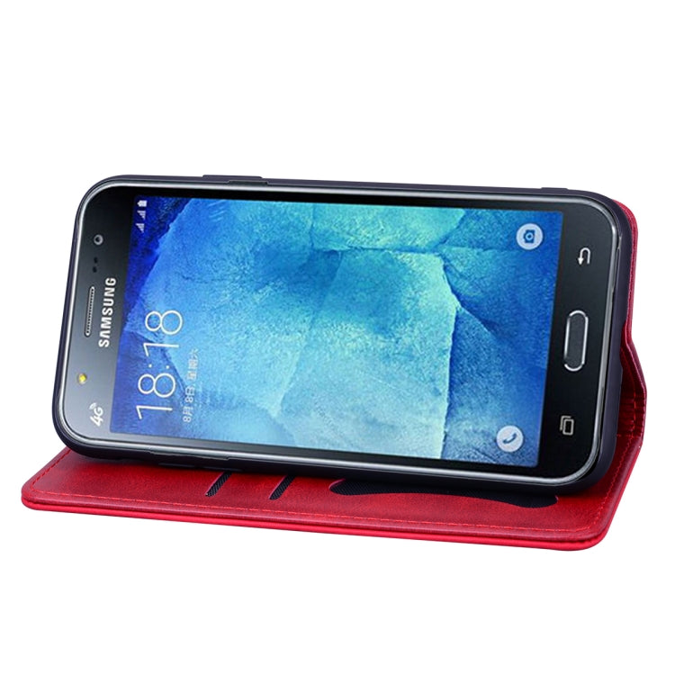 For Samsung Galaxy J710 Business Stitching Horizontal Flip Leather Case with Double Folding & Bracket & Card Slots & Photo Frame & Wallet